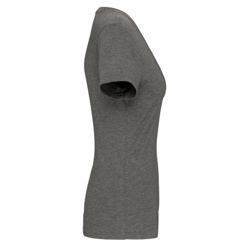 grey heather Camiseta Supima® cuello de pico manga corta mujer