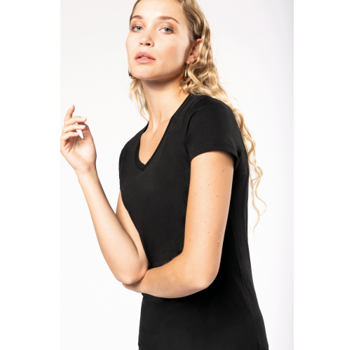 Camiseta Supima® cuello de pico manga corta mujer
