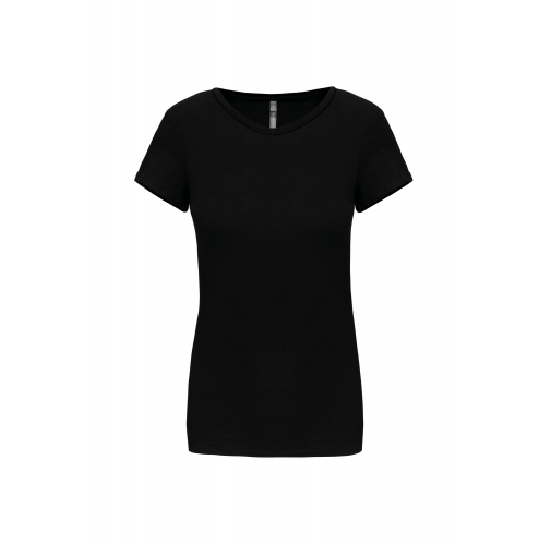 black Camiseta con elastano mujer