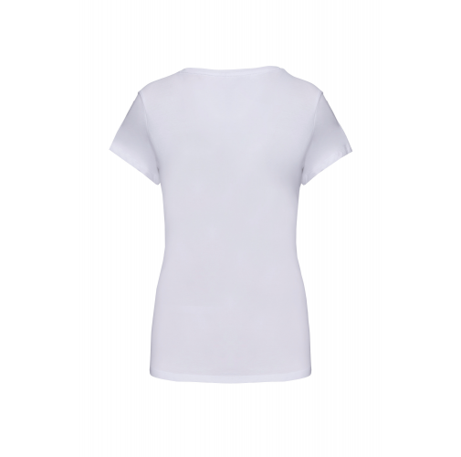 white Camiseta con elastano mujer