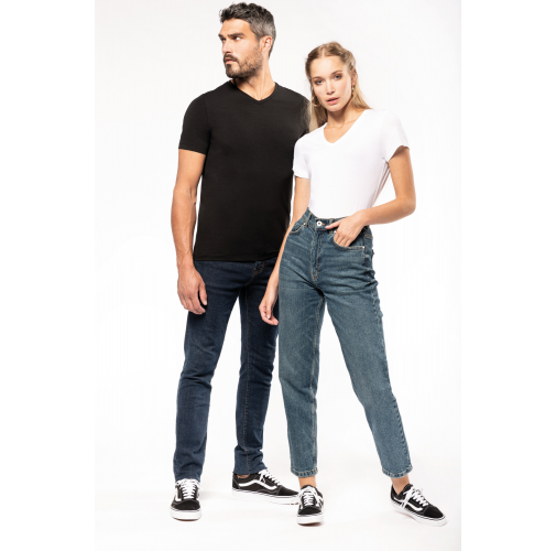 Camiseta con elastano cuello de pico mujer