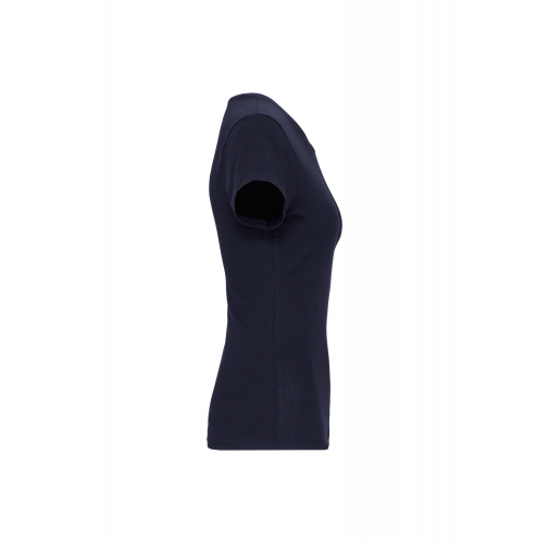 navy Camiseta con elastano cuello de pico mujer