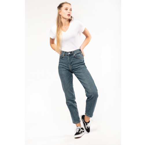 Camiseta con elastano cuello de pico mujer