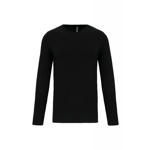 black Camiseta con elastano manga larga hombre