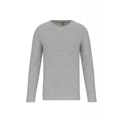 light grey heather Camiseta con elastano manga larga hombre