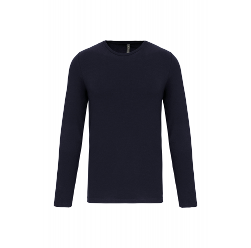 navy Camiseta con elastano manga larga hombre