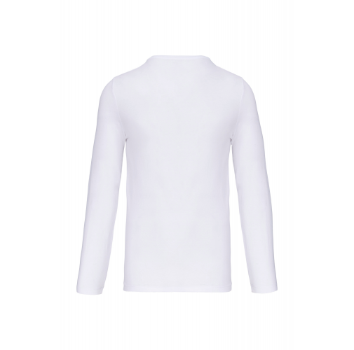 white Camiseta con elastano manga larga hombre