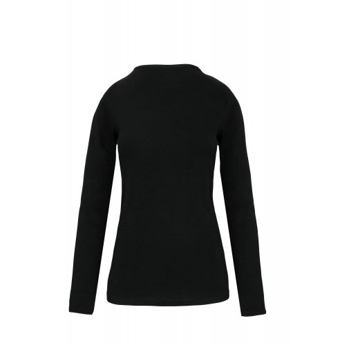 black Camiseta con elastano manga larga mujer