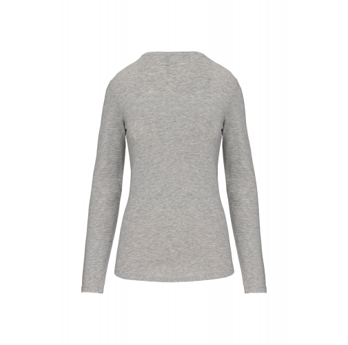 light grey heather Camiseta con elastano manga larga mujer