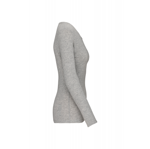 light grey heather Camiseta con elastano manga larga mujer