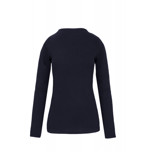 navy Camiseta con elastano manga larga mujer