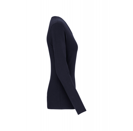 navy Camiseta con elastano manga larga mujer