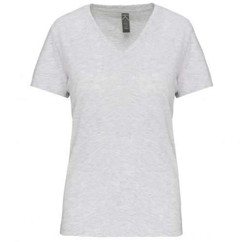 ash heather Camiseta BIO150 IC cuello de pico mujer
