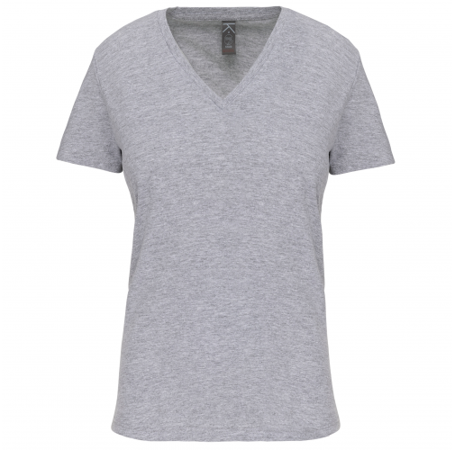 oxford grey Camiseta BIO150 IC cuello de pico mujer