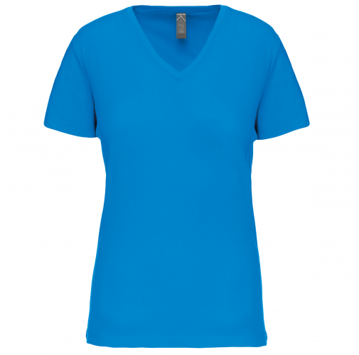 tropical blue Camiseta BIO150 IC cuello de pico mujer