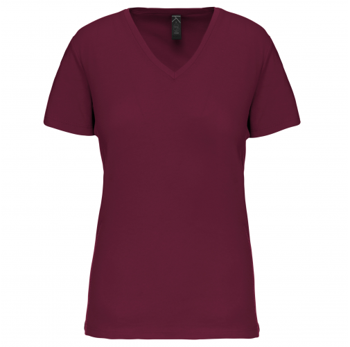 wine Camiseta BIO150 IC cuello de pico mujer