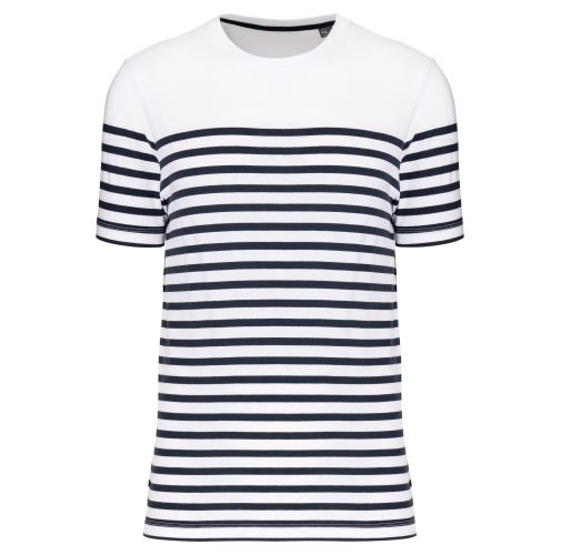 white / navy stripes Camiseta marinera algodón orgánico hombre