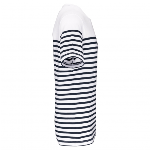 white / navy stripes Camiseta marinera algodón orgánico hombre