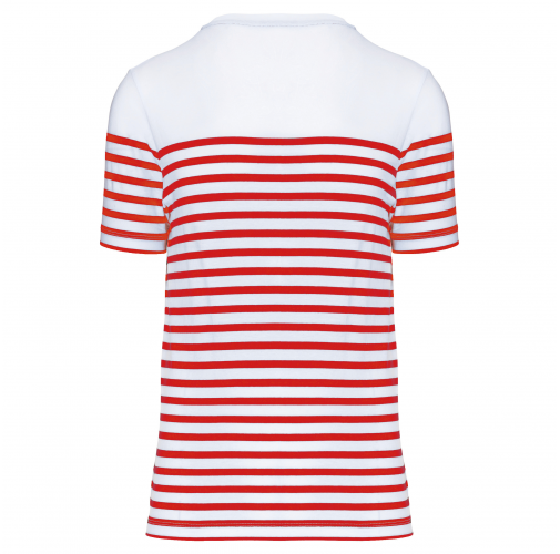white / red stripe Camiseta marinera algodón orgánico hombre