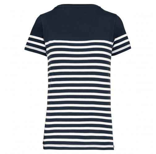 navy / white stripes Camiseta marinera algodón orgánico mujer
