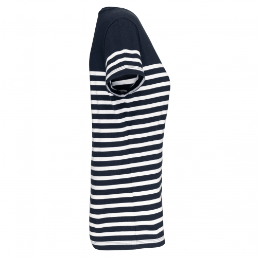 navy / white stripes Camiseta marinera algodón orgánico mujer