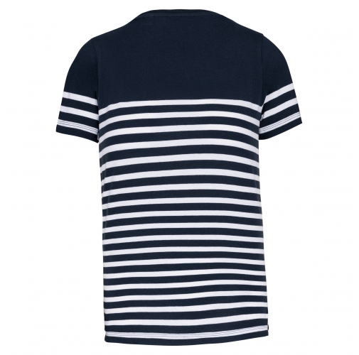 navy / white stripes Camiseta marinera cuello redondo algodón orgánico niños