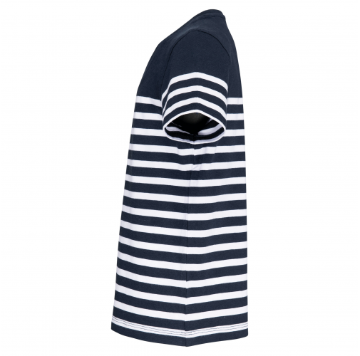 navy / white stripes Camiseta marinera cuello redondo algodón orgánico niños