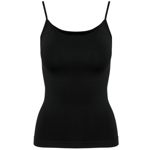 black Camiseta tirantes finos ecorresponsable sin costuras mujer