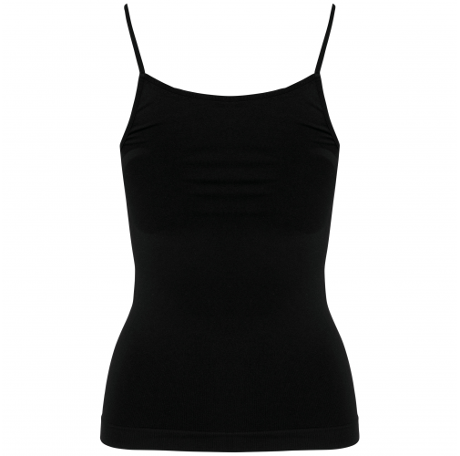 black Camiseta tirantes finos ecorresponsable sin costuras mujer