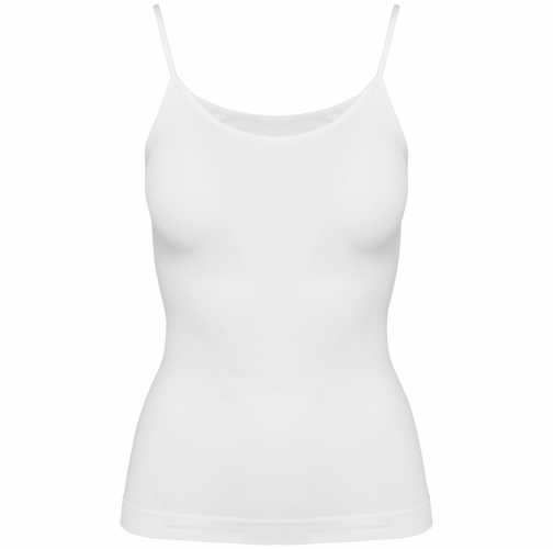white Camiseta tirantes finos ecorresponsable sin costuras mujer