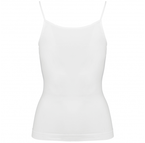 white Camiseta tirantes finos ecorresponsable sin costuras mujer