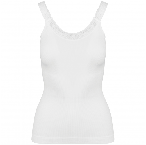 white Top tirantes ecorresponsable sin costuras y encaje