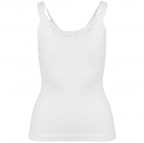 white Top tirantes ecorresponsable sin costuras y encaje