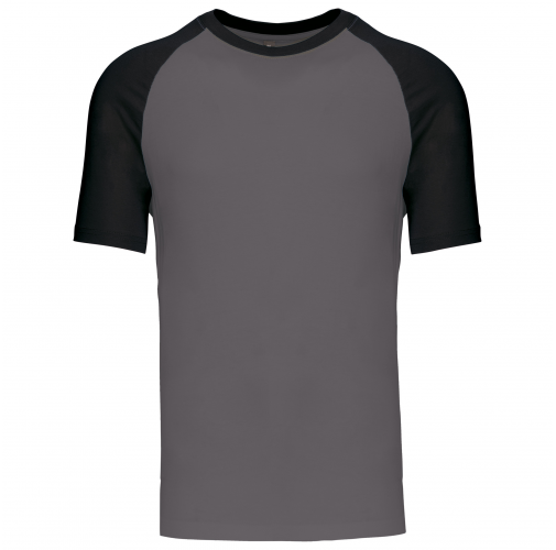 slate grey / black Baseball - camiseta bicolor manga corta hombre