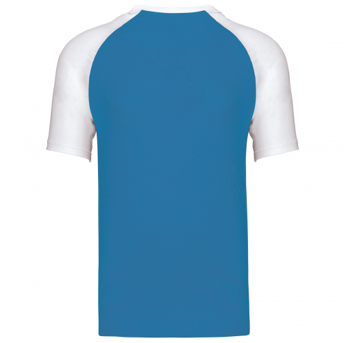 aqua blue / white Baseball - camiseta bicolor manga corta hombre