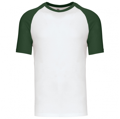 white / forest green Baseball - camiseta bicolor manga corta hombre
