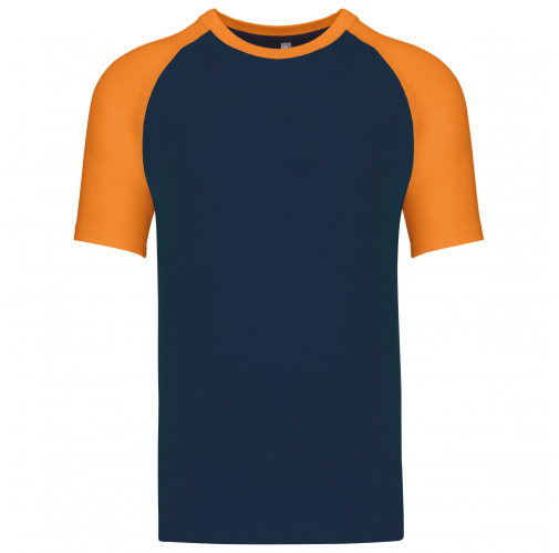 navy / orange Baseball - camiseta bicolor manga corta hombre