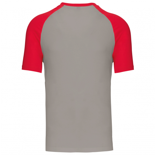 light grey / red Baseball - camiseta bicolor manga corta hombre