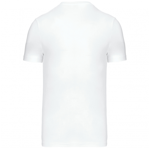 white Camiseta de manga corta y cuello de pico
