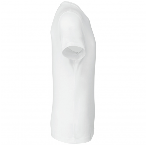 white Camiseta de manga corta y cuello de pico