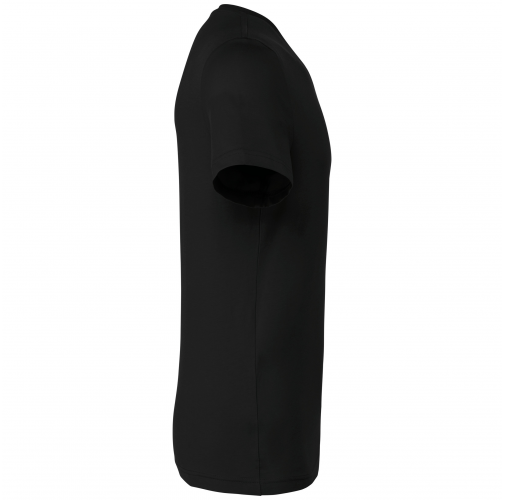 black Camiseta de manga corta y cuello de pico