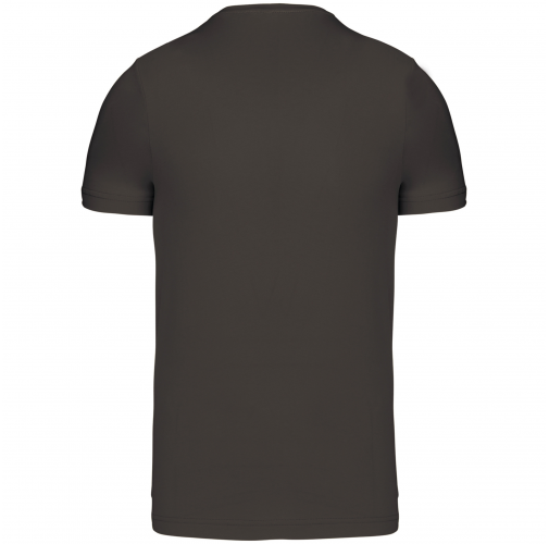 dark grey Camiseta de manga corta y cuello de pico