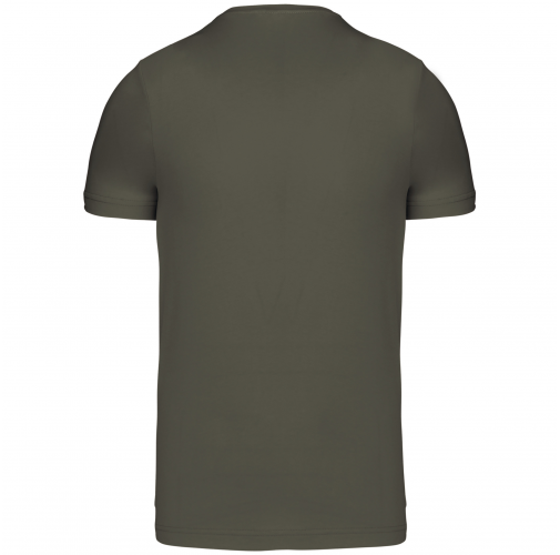 dark khaki Camiseta de manga corta y cuello de pico