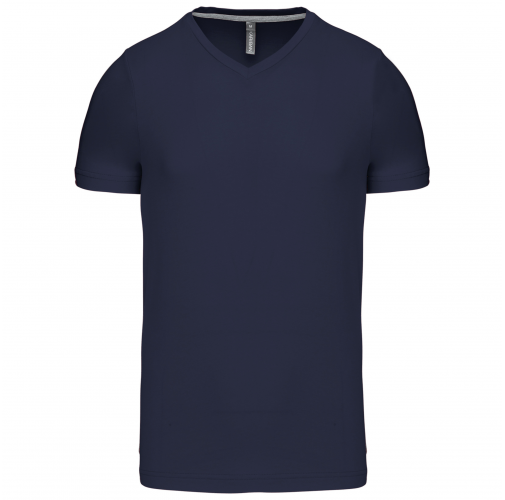 navy Camiseta de manga corta y cuello de pico