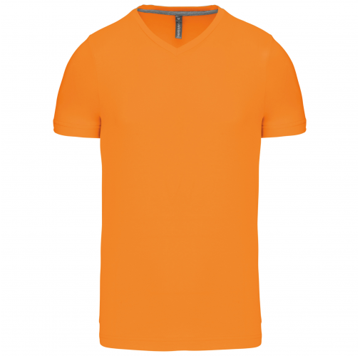 orange Camiseta de manga corta y cuello de pico