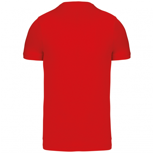 red Camiseta de manga corta y cuello de pico