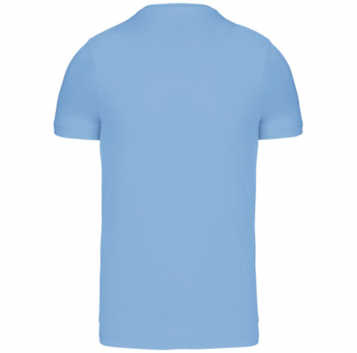 sky blue Camiseta de manga corta y cuello de pico