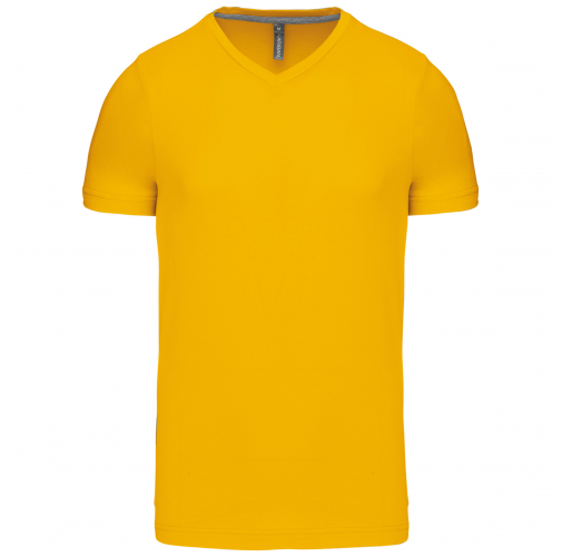 yellow Camiseta de manga corta y cuello de pico