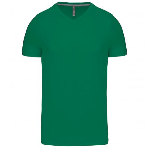 kelly green Camiseta de manga corta y cuello de pico
