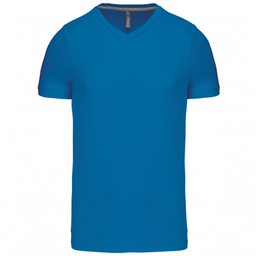tropical blue Camiseta de manga corta y cuello de pico